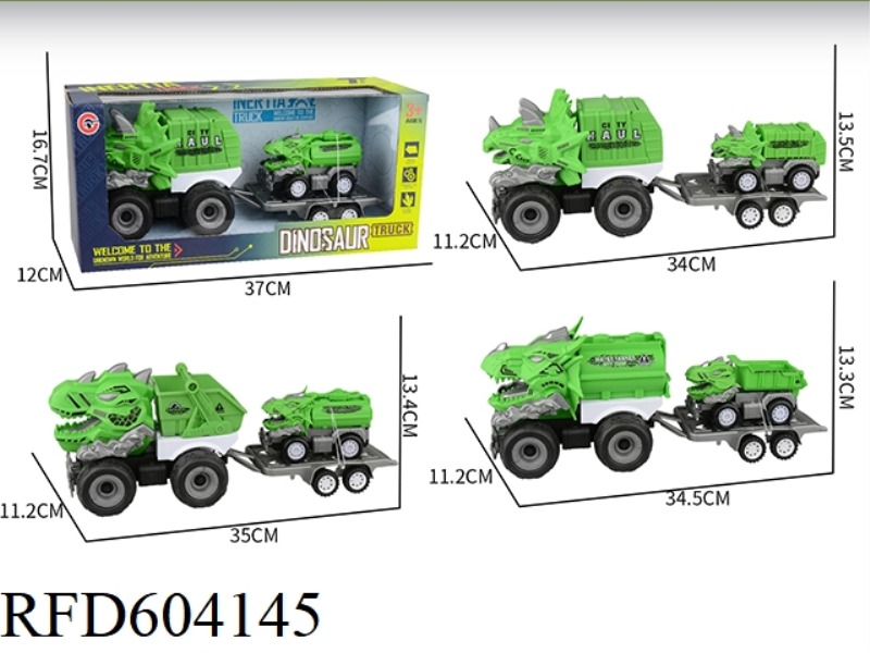 LARGE INERTIAL DINOSAUR SANITATION CAR 1 INERTIAL DINOSAUR CAR
