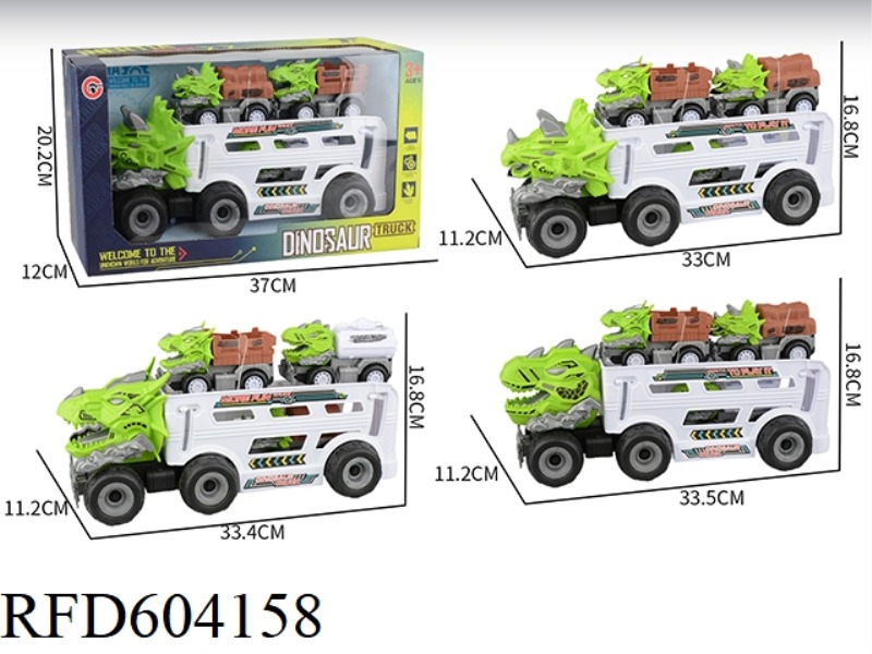 THE LARGE INERTIA DINOSAUR FARMER CARRIES 3 INERTIA DINOSAUR CARS