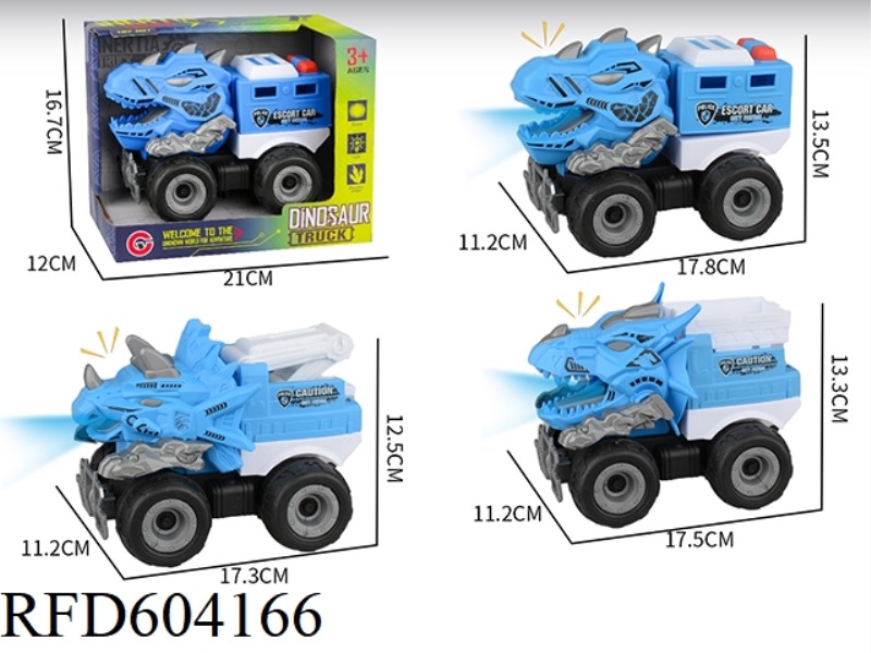 BIG LIGHTS SOUND INERTIAL DINOSAUR POLICE CAR