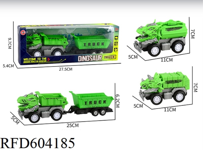 MEDIUM SMALL INERTIAL DINOSAUR SANITATION TRUCK TUG TRUCK