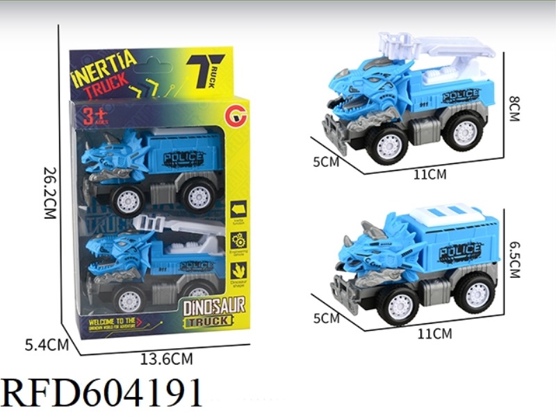 MEDIUM SMALL INERTIA DINOSAUR POLICE CAR 2