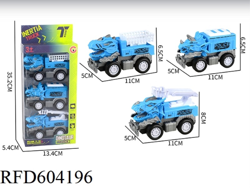 MEDIUM SMALL INERTIAL DINOSAUR POLICE CAR 3