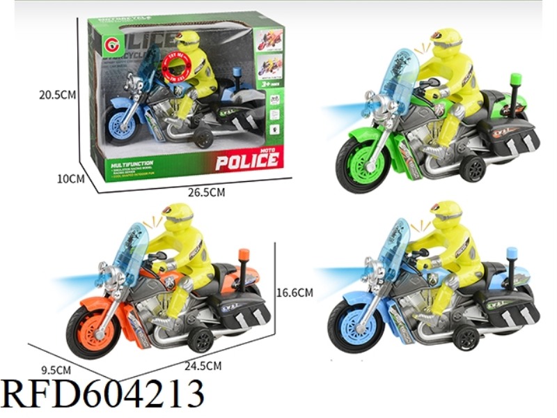 LARGE LIGHTS SOUND INERTIAL MOTORCYCLE POLICE CAR