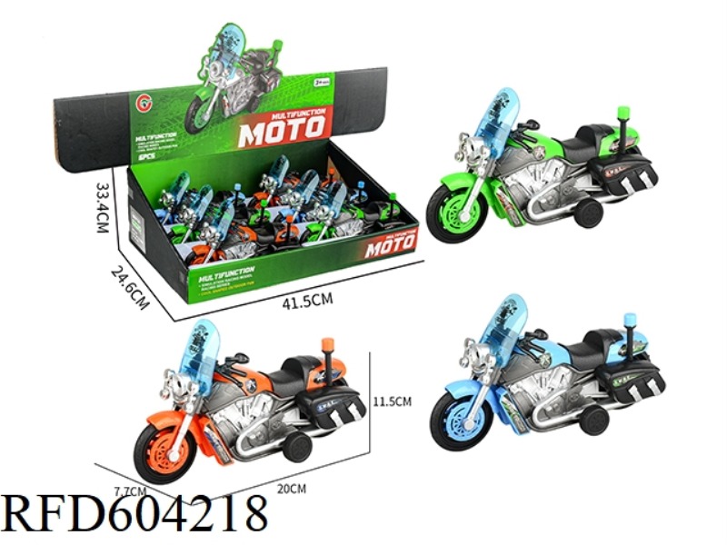 MEDIUM INERTIA MOTORCYCLE POLICE CAR 6PCS