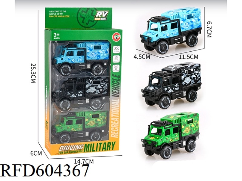 SMALL INERTIAL DOUBLE PLATOON THREE UNIMOK MILITARY VEHICLES