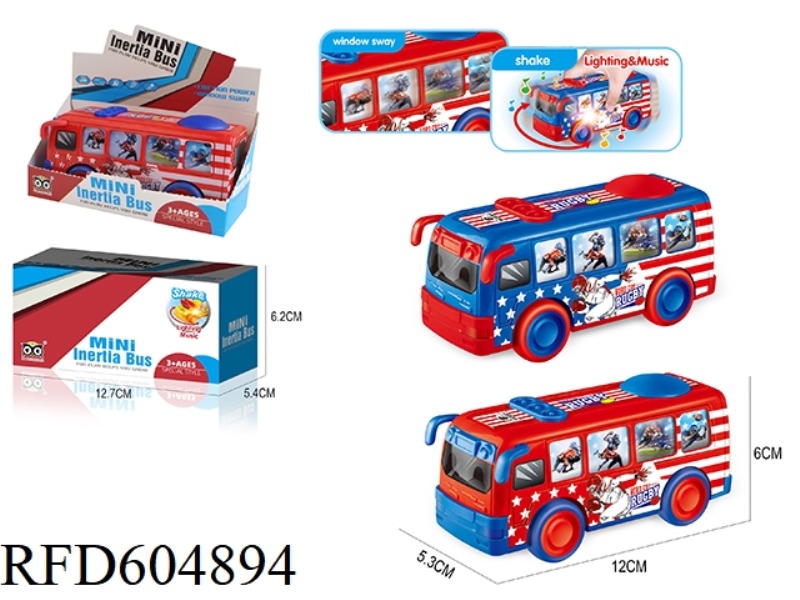 CARTOON FOOTBALL BUS INERTIAL WITH LIGHTS AND MUSIC