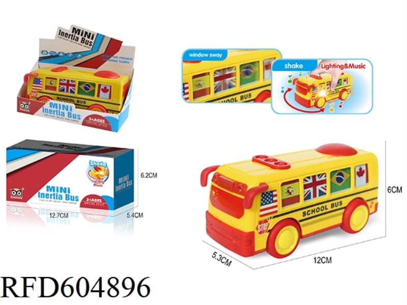 CARTOON WORLD FLAG BUS INERTIA WITH LIGHT SOUND
