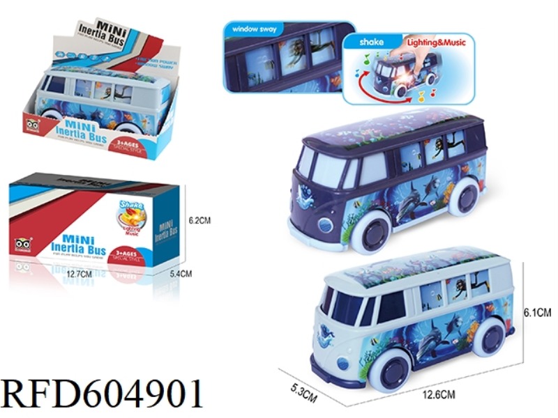 CARTOON SHARK BUS INERTIAL WITH LIGHTS AND MUSIC