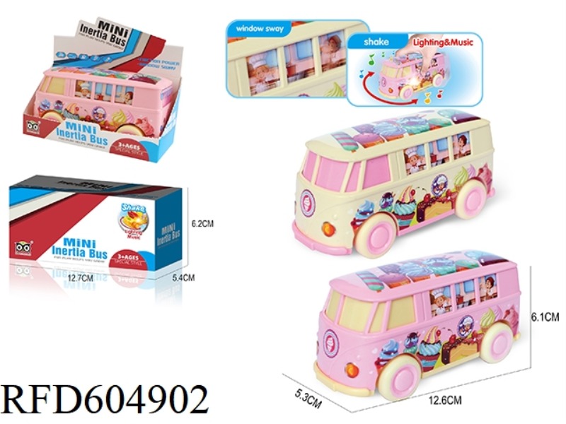 CARTOON CAKE ICE CREAM BUS INERTIAL WITH LIGHTS AND MUSIC