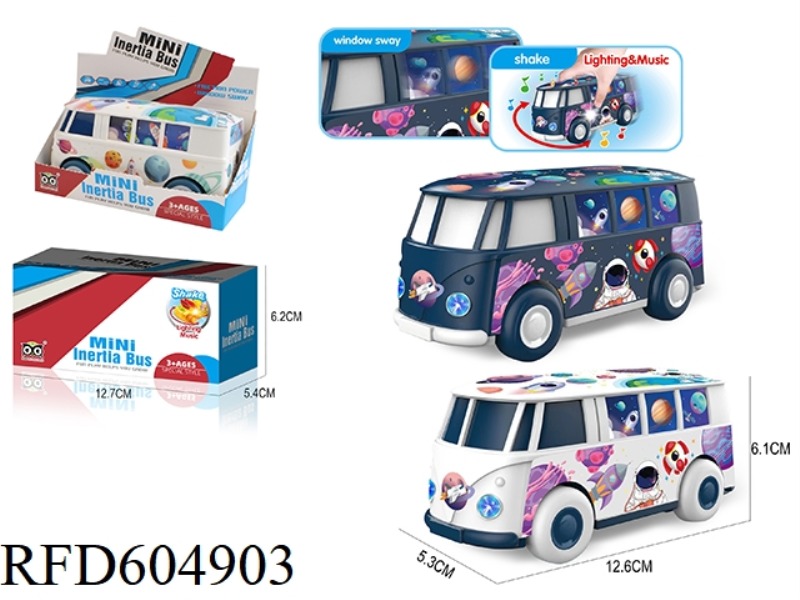 CARTOON SPACE BUS INERTIAL WITH LIGHTS AND MUSIC