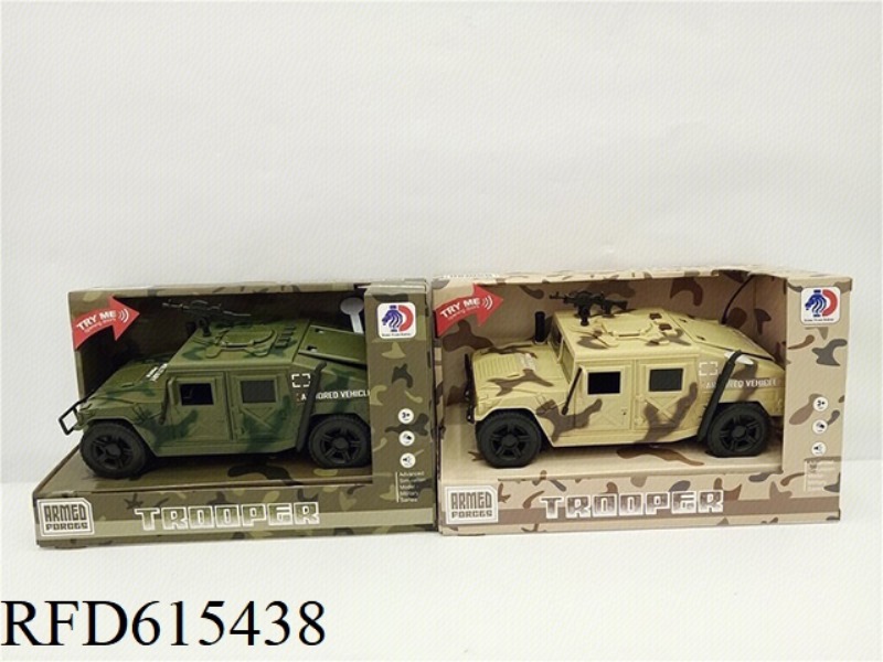 1:16 OPEN FOUR-DOOR LIGHT MUSIC INERTIAL HUMMER MILITARY VEHICLE POWER PACKAGE
