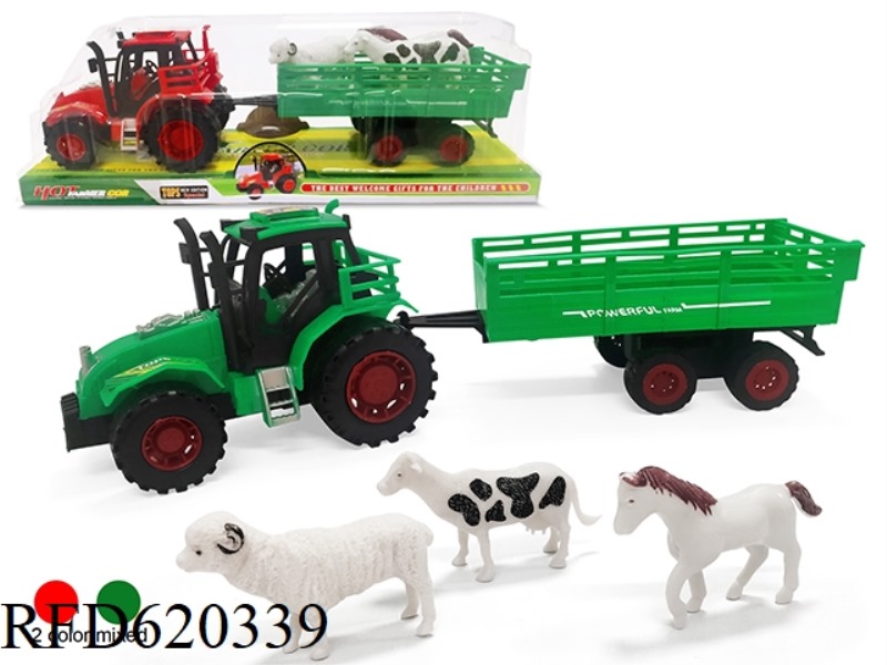 SOLID COLOR INERTIA FARMER CAR FIGHT CATTLE HORSE SHEEP (RED, GREEN 2 COLOR MIX)