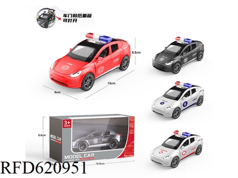 INERTIAL TESLA POLICE CARS OPEN THREE DOORS