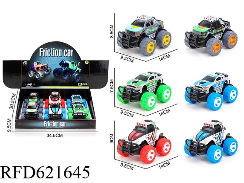 BEETLE RAPTOR MUSTANG GRAFFITI INERTIA CAR 6 PIECES