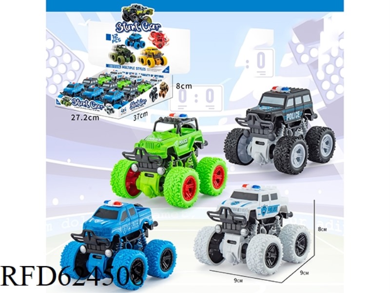 DUAL INERTIAL STUNT CAR [SUV POLICE CAR STYLE] 12PCS