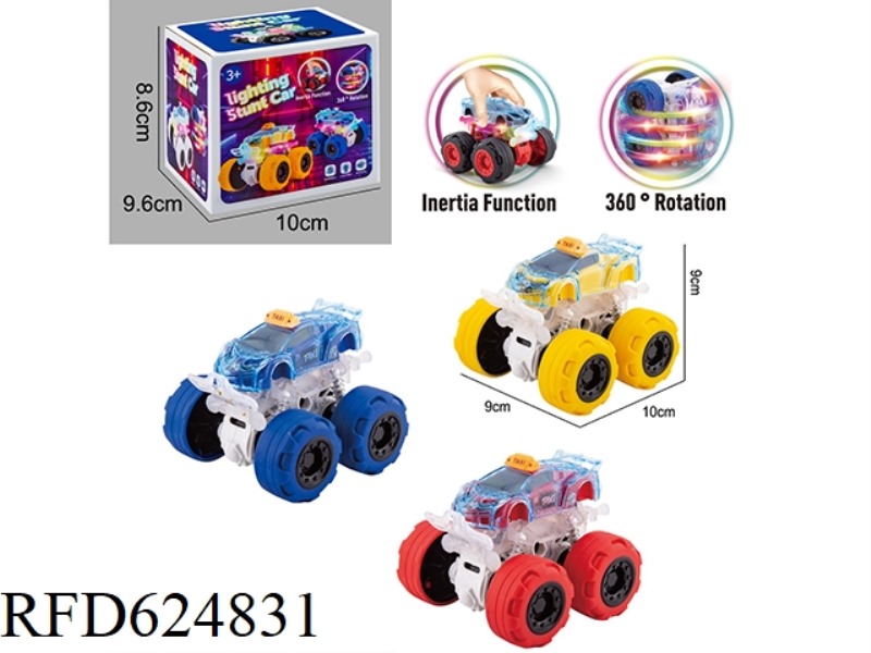 LIGHTING DOUBLE INERTIA STUNT CAR [CRYSTAL CAR RAMBO TAXI STYLE]