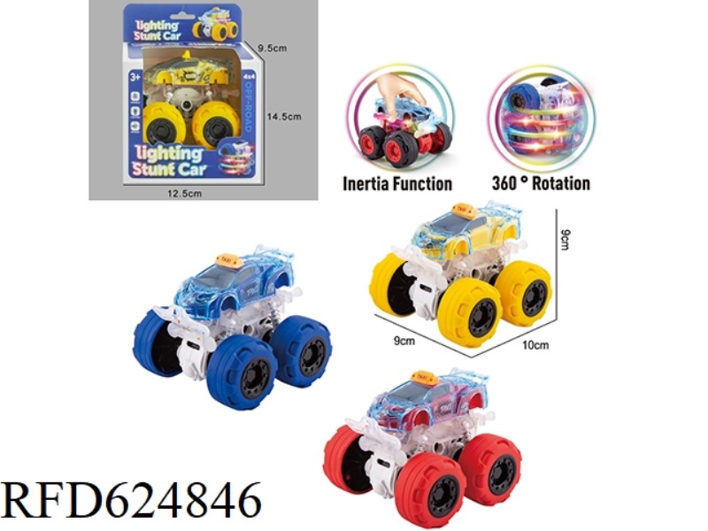 LIGHTING DOUBLE INERTIA STUNT CAR [CRYSTAL CAR RAMBO TAXI STYLE]