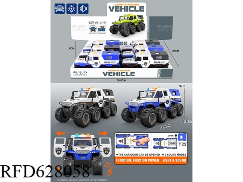 INERTIA CONQUEROR SHAMAN OFF-ROAD POLICE CAR 6PCS