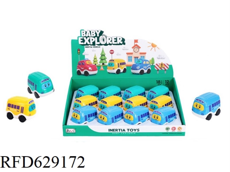 Cartoon inertial school bus single 3 color mixing 12/box