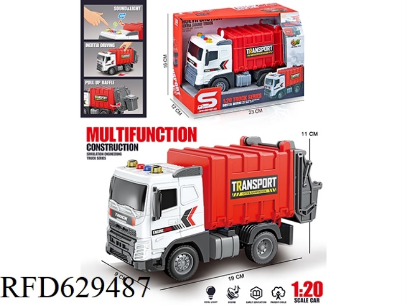 1:20 INERTIAL SANITATION VEHICLE (WITH LIGHT AND SOUND)
