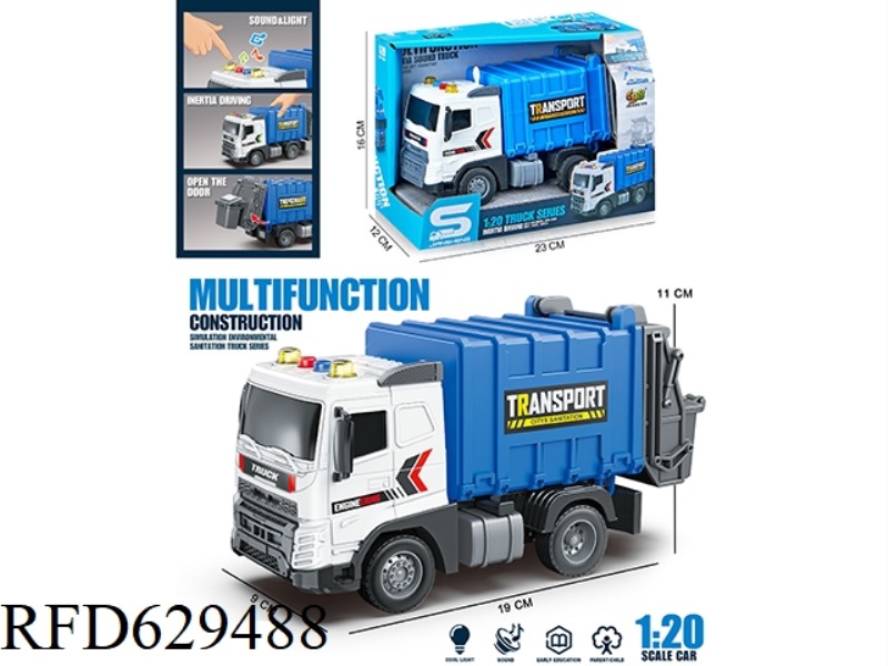 1:20 INERTIAL SANITATION VEHICLE (WITH LIGHT AND SOUND)