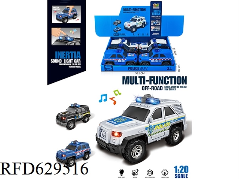 1:20 SMALL PATROL JEEP (INERTIA & LIGHTING MUSIC) 6PCS