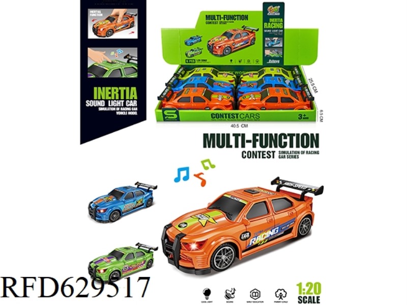 1:20 SMALL CITY SPORTS CAR (INERTIA & LIGHTING MUSIC) 6PCS