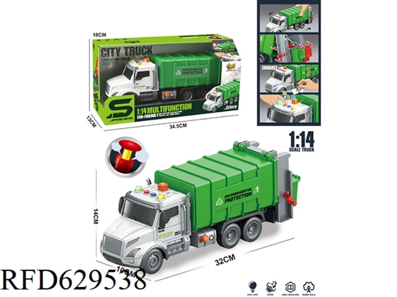 1:14 INERTIAL SANITATION VEHICLE WITH LIGHTING, MUSIC AND AIR PRESSURE