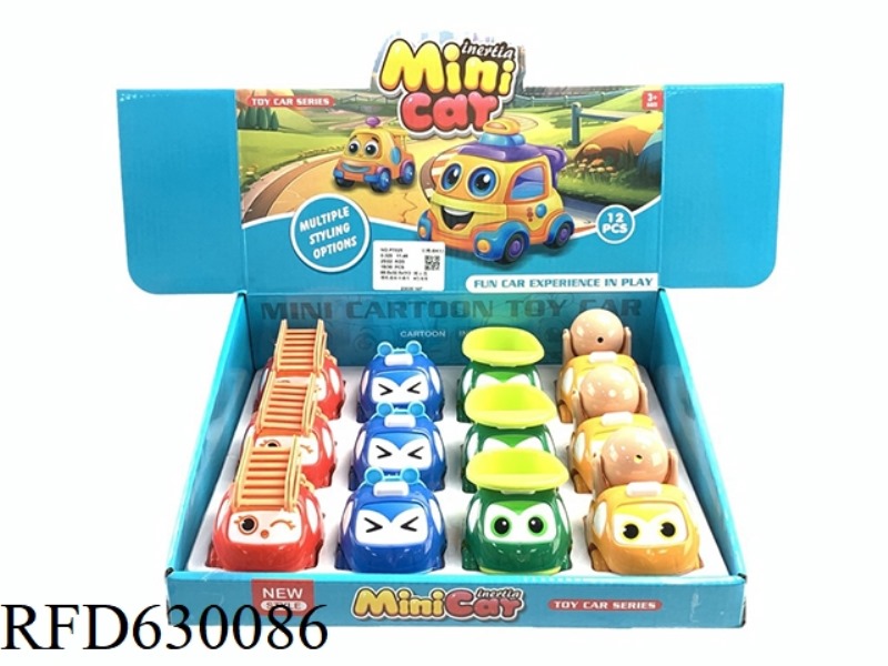 INERTIA MINI CARTOON CAR 12PCS