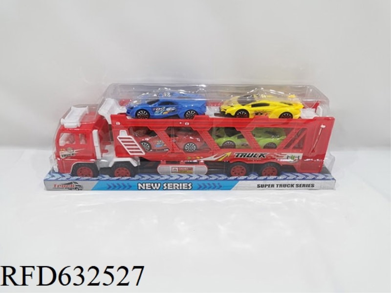 POLICE INERTIA EXTRA LARGE TRACTOR+4 SIMULATED REAL COLOR SPORTS CARS