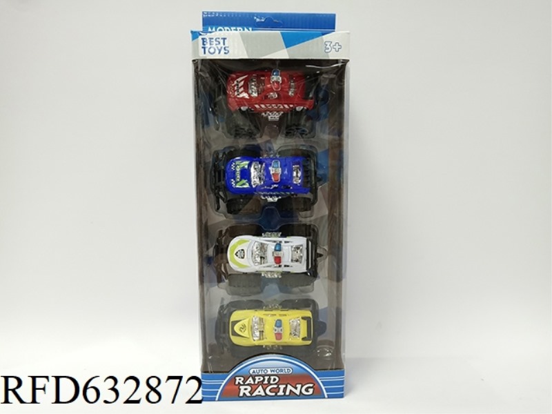 INERTIAL POLICE CAR (SET OF 4)