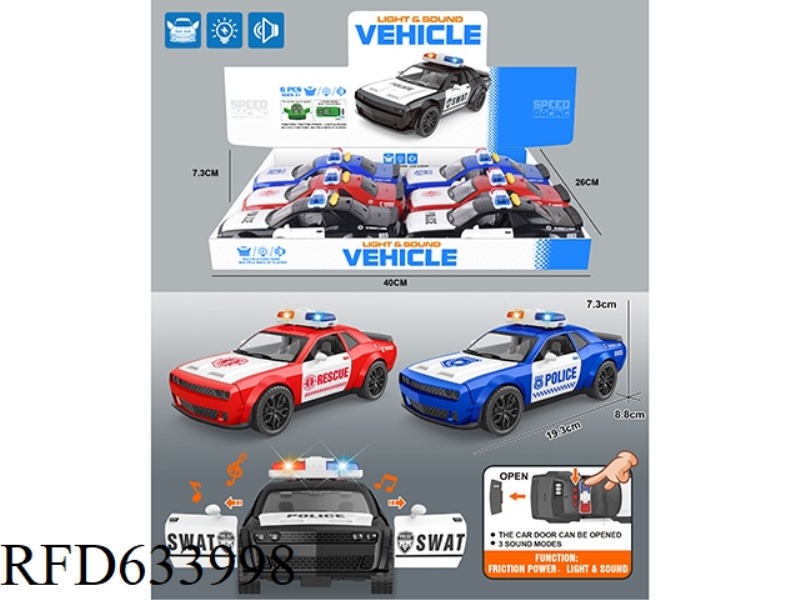 INERTIAL POLICE CAR 6PCS