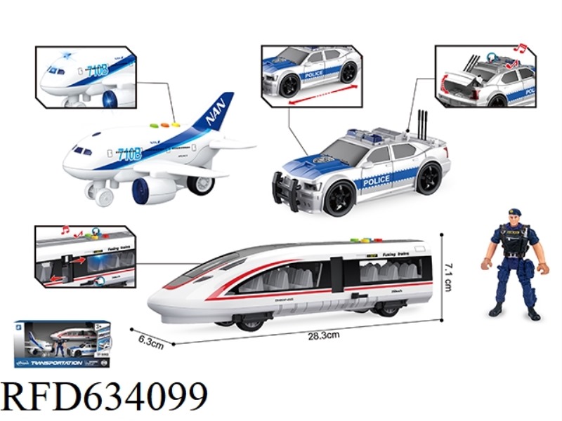 TRANSPORTATION 3 SETS (LIGHT AND SOUND)