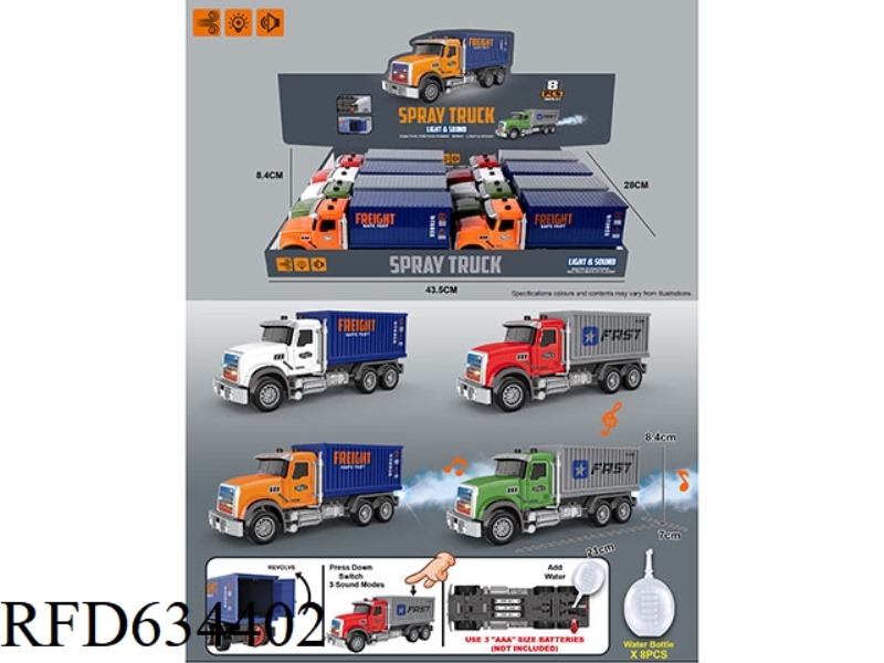 INERTIA/LIGHT/MUSIC/SPRAY TRUCK (WITH WATER BOTTLE)