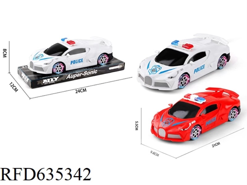 1:20 INERTIA BUGATTI POLICE CAR + FOUR WHEEL LIGHTS