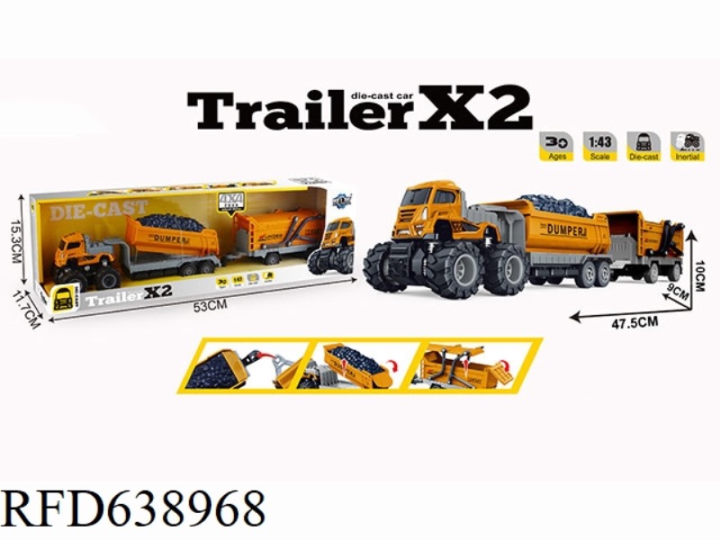 FOUR DRIVE INERTIA ALLOY ENGINEERING DOUBLE TRAILER