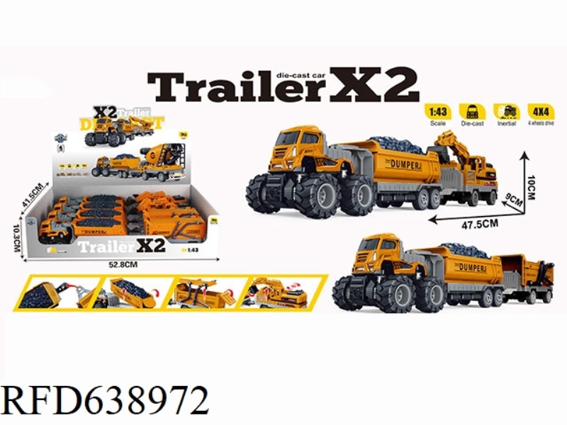 FOUR DRIVE INERTIA ALLOY ENGINEERING DOUBLE TRAILER