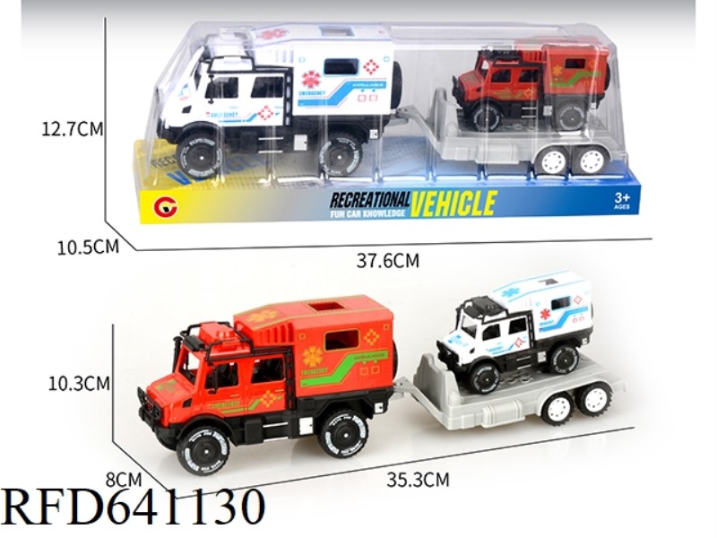 LARGE INERTIAL DOUBLE-ROW UNIMOK AMBULANCE TOWING SMALL INERTIAL DOUBLE-ROW UNIMOK AMBULANCE