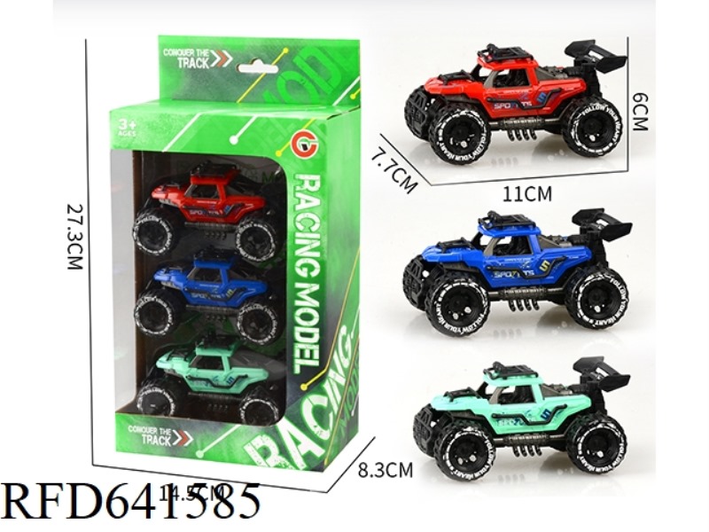 THREE-MOUNTED OFF-ROAD VEHICLE WITH INERTIAL SKELETON