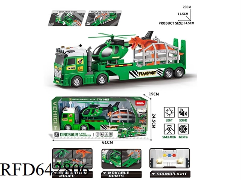 INERTIAL DINOSAUR FLATBED TRANSPORT VEHICLE