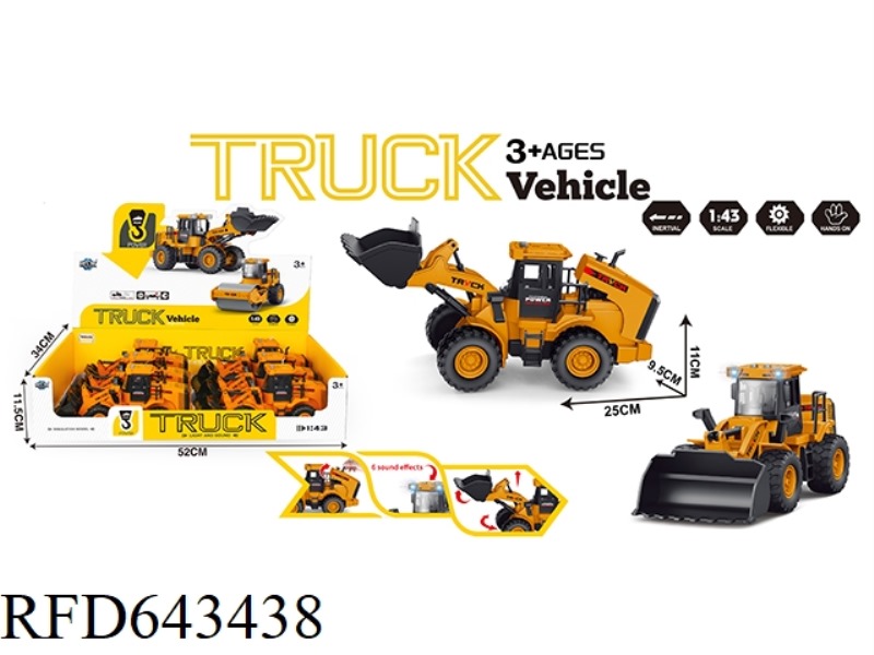 INERTIAL ENGINEERING BULLDOZER WITH LIGHT SOUND 6PCS