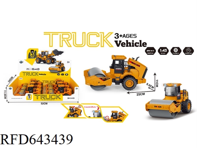 INERTIAL ENGINEERING ROAD PRESS VEHICLE WITH LIGHT AND SOUND 6PCS