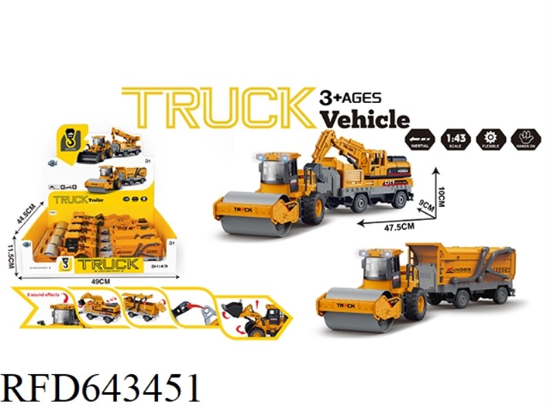 INERTIAL ENGINEERING ROAD TRAILER WITH LIGHT AND SOUND 4PCS