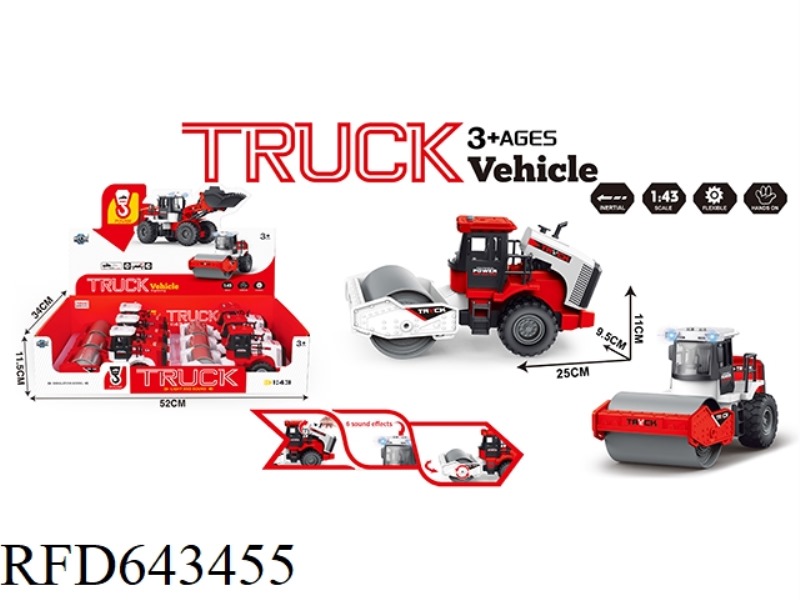 INERTIAL ENGINEERING ROAD PRESS VEHICLE WITH LIGHT AND SOUND 6PCS