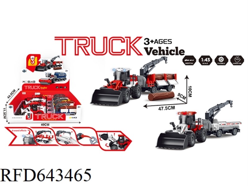 INERTIAL ENGINEERING BULLDOZER TRAILER WITH LIGHT AND SOUND 4PCS