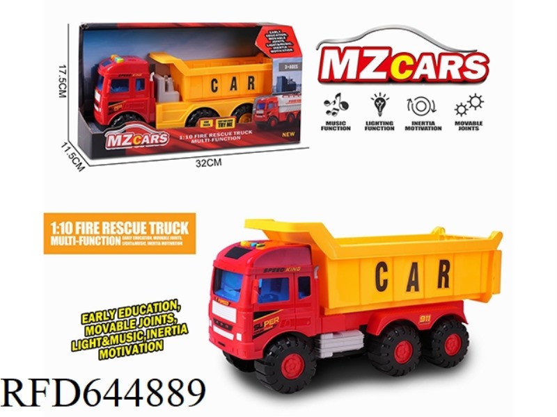 MEDIUM STORY INERTIA FIRE TRUCK (WITH LIGHTING AND MUSIC)