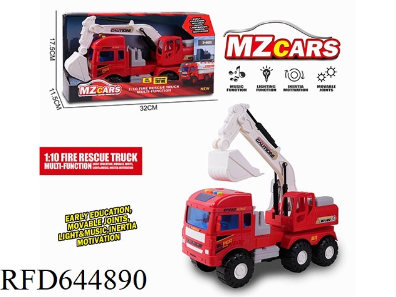 MEDIUM STORY INERTIA FIRE TRUCK (WITH LIGHTING AND MUSIC)