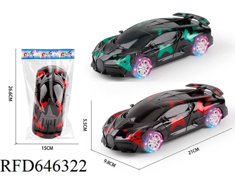 1:20 BUGATTI CAMOUFLAGE INERTIAL CAR + FOUR WHEEL LIGHTS