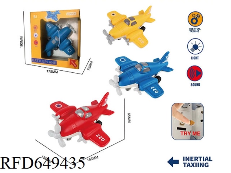 INERTIAL WWII CARTOON AIRPLANE 3 KEYS WITH SOUND AND LIGHT