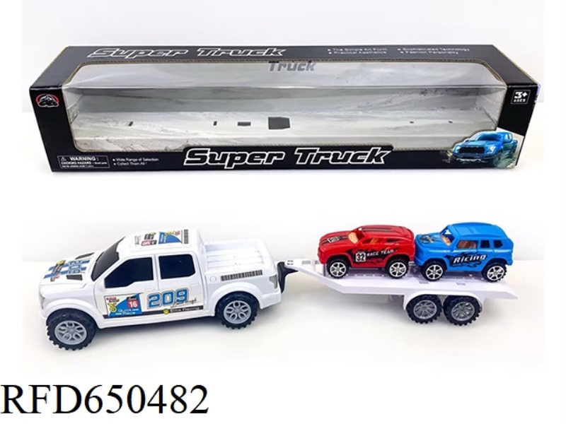 PICKUP TRUCK TOWING TWO SCOOTERS